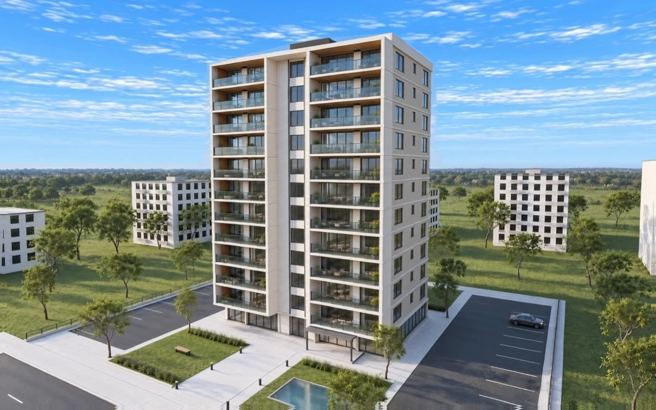 Ardıç Residence’ın geniş balkonlu konut bloğu